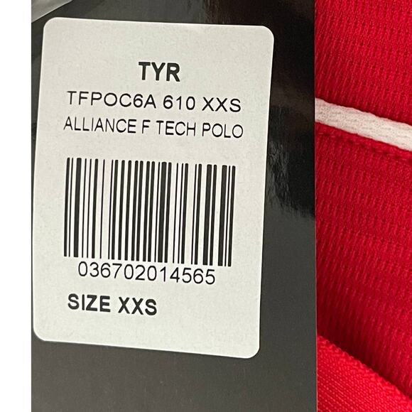 TYR Women's Alliance Tech Polo Shirt- Red Textured - TPOC6A - Size XXS - $40 - Picture 5 of 7